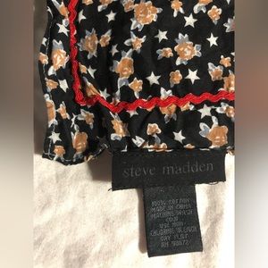 Used once. Vintage Steve Madden floral and star blue bandana. Wrinkles iron out
